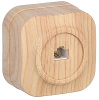 Розетка компьютерная накладная IEK Glory РК10-ХС 1-м. RJ45 5e сосна картинка